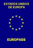 Vemos un primer diseño como podría ser el Pasaporte de un europeo real de 2ª generación final para los Estados Unidos de Europa.